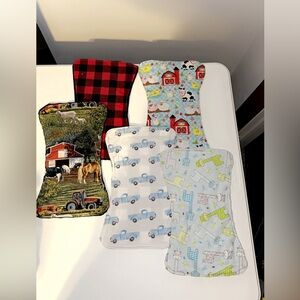 Baby burp cloths handmade set of 5